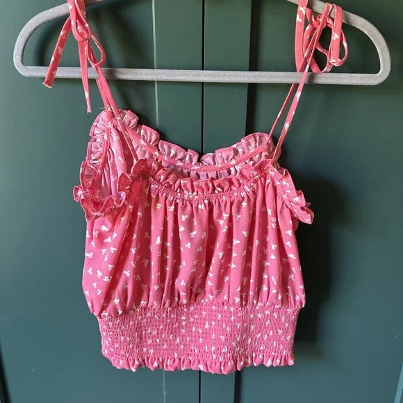 Y2K Vintage Fairy Smocked Crop Camisole Top Whimsigoth Size Small - Picture 5 of 5